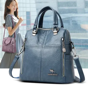 2020 New High Quality Leather Backpack Women Shoulder Bags Multifunction Travel School Bags