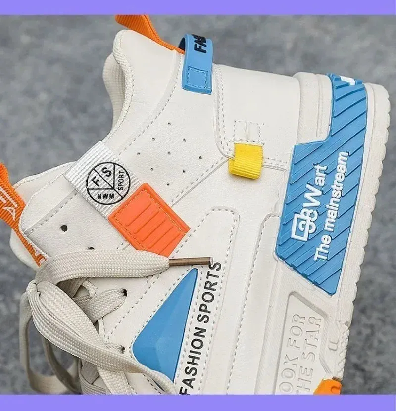 2024 New Men‘s Sneakers Fashion High Top Casual Shoes Light Breathable Running Shoes Lace Up Platform Shoes Zapatillas de Hombre