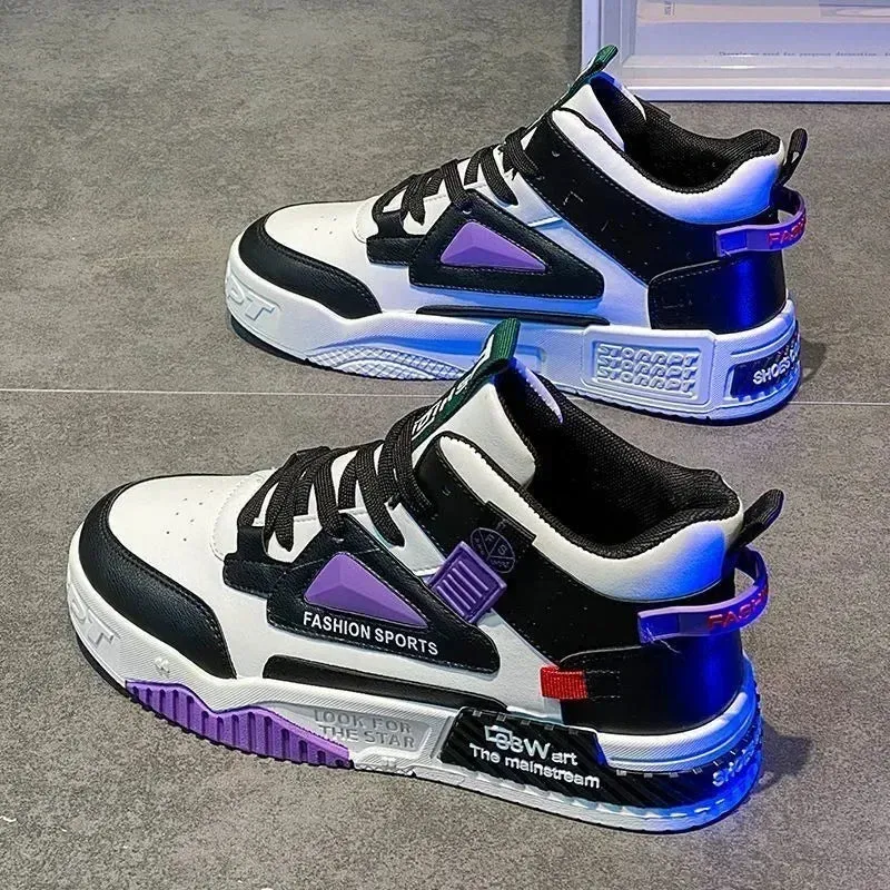 2024 New Men‘s Sneakers Fashion High Top Casual Shoes Light Breathable Running Shoes Lace Up Platform Shoes Zapatillas de Hombre