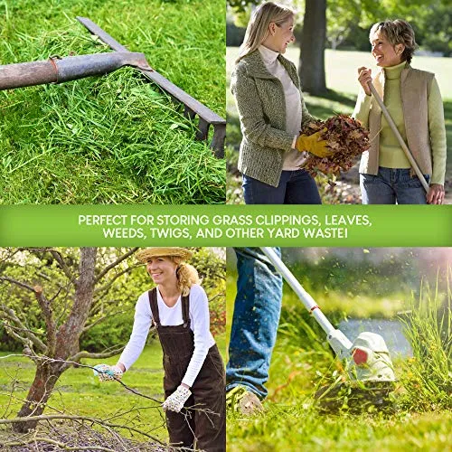 30 Gallon Kraft Lawn and Leaf Bags (10 Pack) Eco-Friendly Heavy Duty Large Paper Trash Bags, Made in the USA Tear Resistant Yard Waste Bags for Grass Clippings, Wet and Dry Leaves, Weeds, Twigs