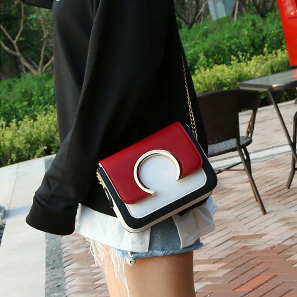 Aelicy women's fashion ring decoration patchwork crossbody shoulder bags 2018 new design ladies women's purses and hand bags