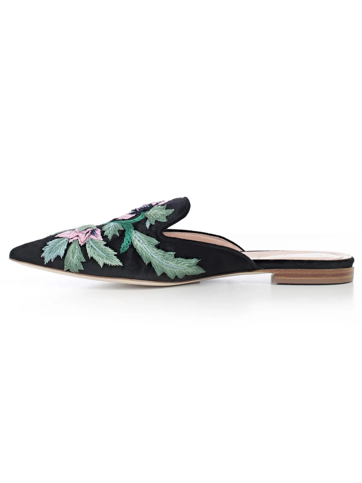 Alberta Ferretti Mia Embroidered Slip On Mules