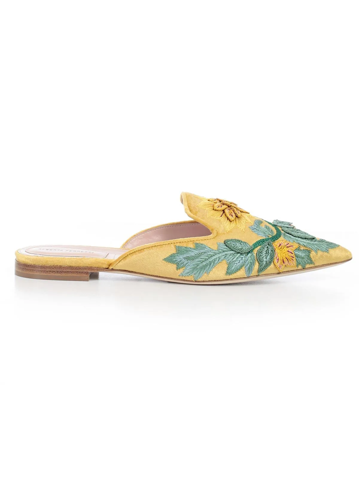 Alberta Ferretti Mia Embroidered Slip On Mules