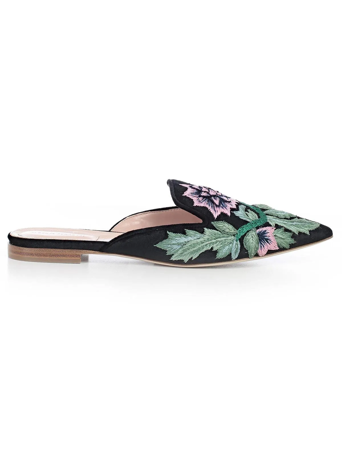 Alberta Ferretti Mia Embroidered Slip On Mules