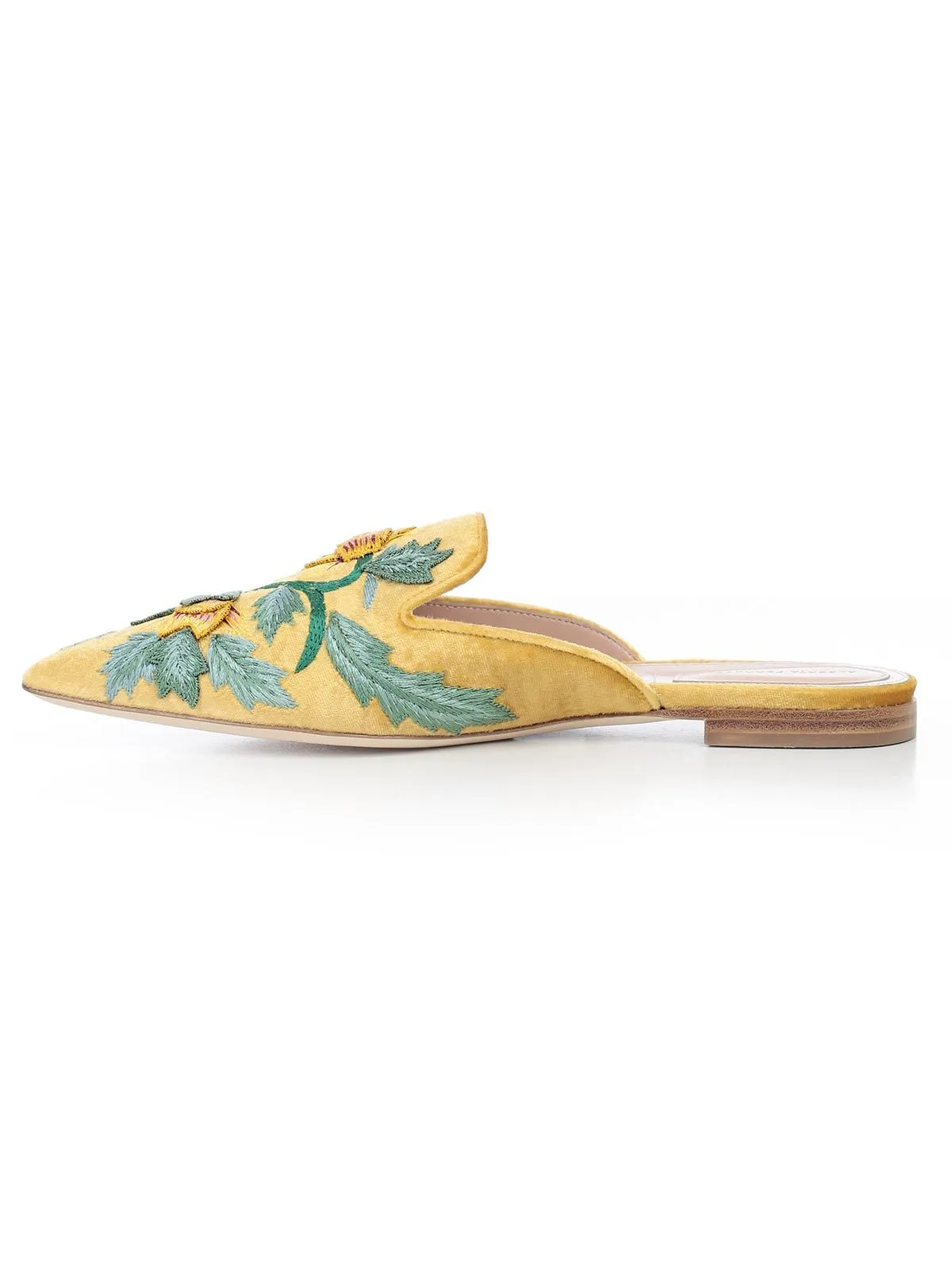 Alberta Ferretti Mia Embroidered Slip On Mules