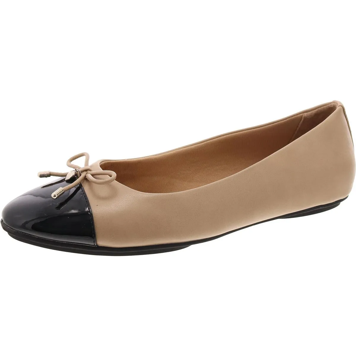 Anne Klein Womens LUCI Faux Leather Slip On Flat Shoes