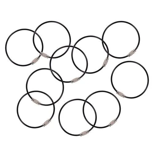 Arsenal 5719 Wire Cable Key Ring, 1.88" Dia, Iron, Black, 10/pack, Ships In 1-3 Business Days