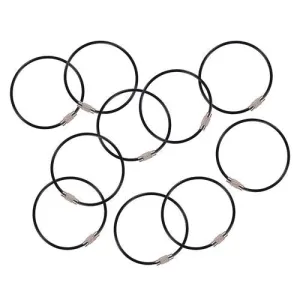 Arsenal 5719 Wire Cable Key Ring, 1.88" Dia, Iron, Black, 10/pack, Ships In 1-3 Business Days