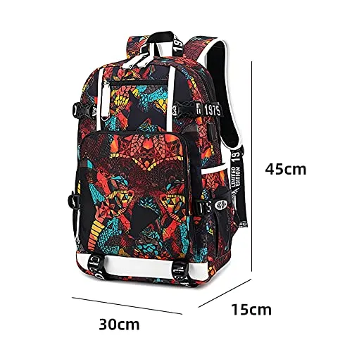 Attacks on Titans Backpack,USB Charging Port Laptop Backpack,Casual Travel Backpack Multipurpose Computer Bag Large black College Bookbag