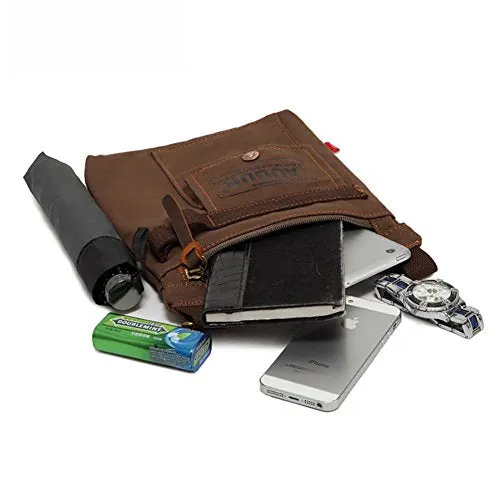 AUGUR Canvas Unisex Fashionable Universal Leisure Cross Body Single Shoulder Bag (Army green)