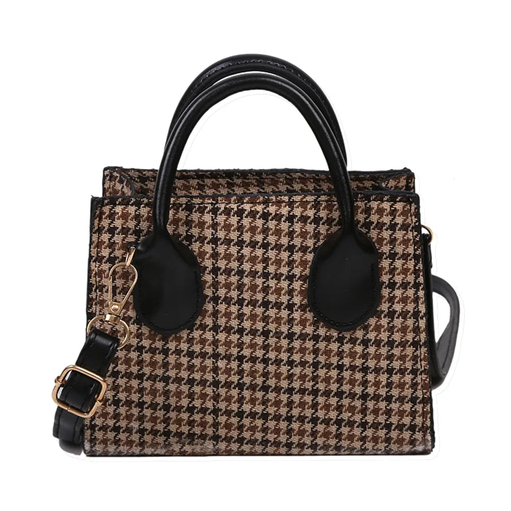 Back to College Retro Plaid Mini Handbags For Women 2021 Soft Pu Leather Crossbody Bag Female Small Shoulder Bag Wild Tote Bags Phone Purses