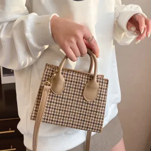 Back to College Retro Plaid Mini Handbags For Women 2021 Soft Pu Leather Crossbody Bag Female Small Shoulder Bag Wild Tote Bags Phone Purses