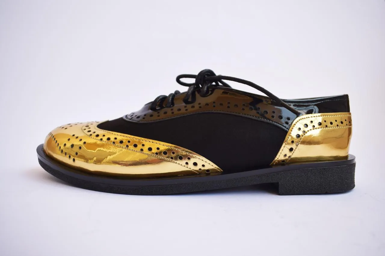 BlackxGold Patent Oxford Shoes