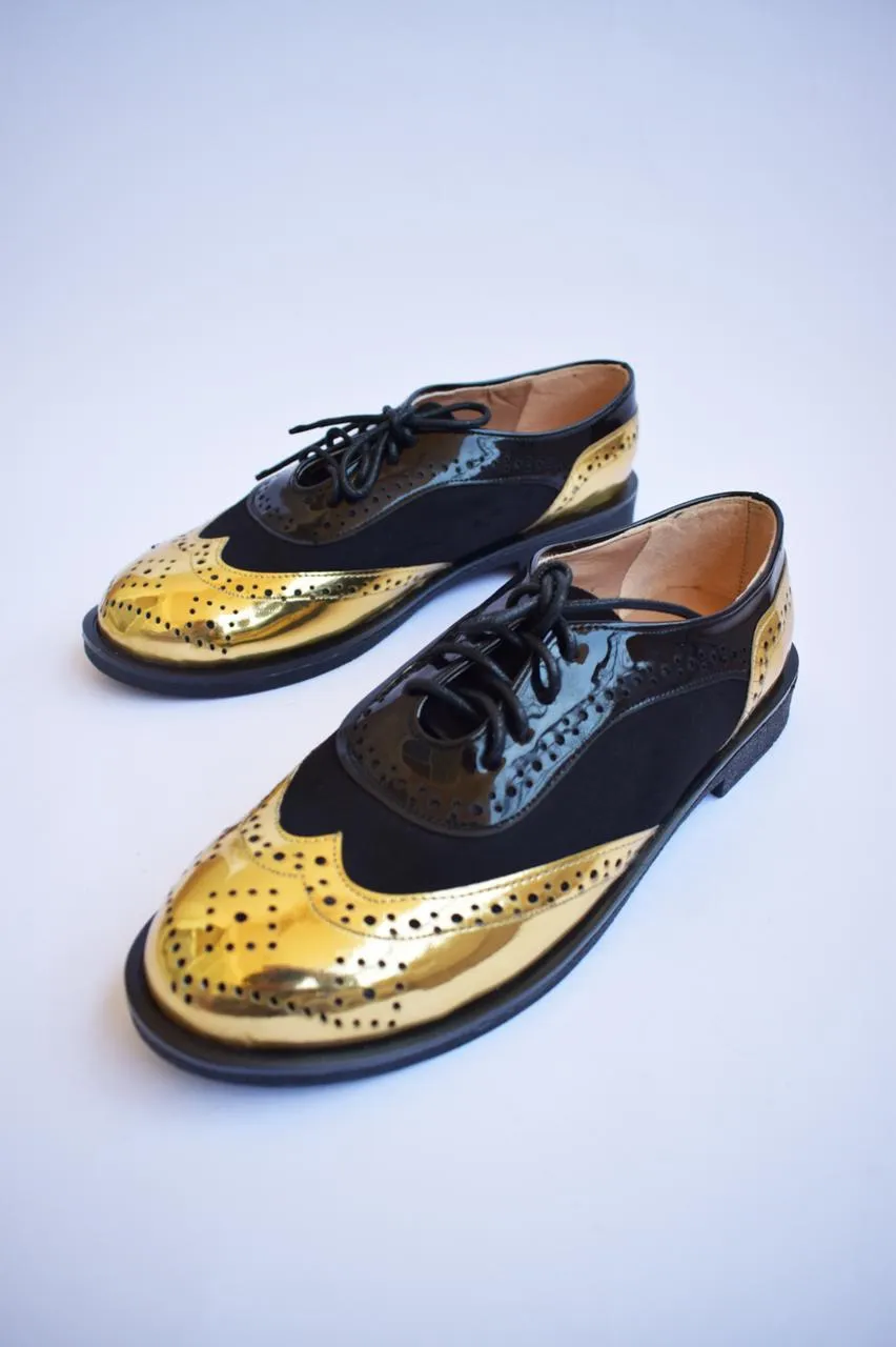 BlackxGold Patent Oxford Shoes