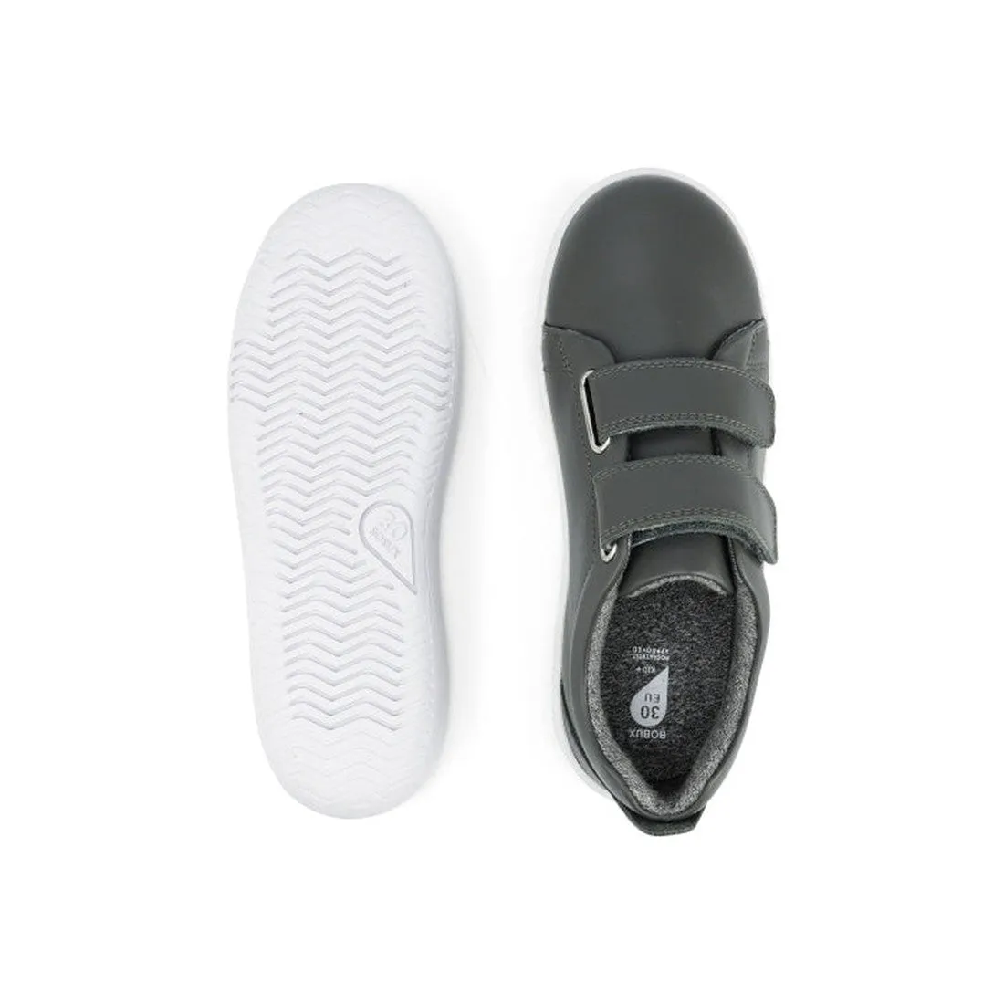Bobux Kids   Plus Grass Court Smoke Grey Velcro Trainers 832446