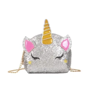 Casual Women's Leather Sling Chain Crossbody Bags With Flash Unicorn Flap