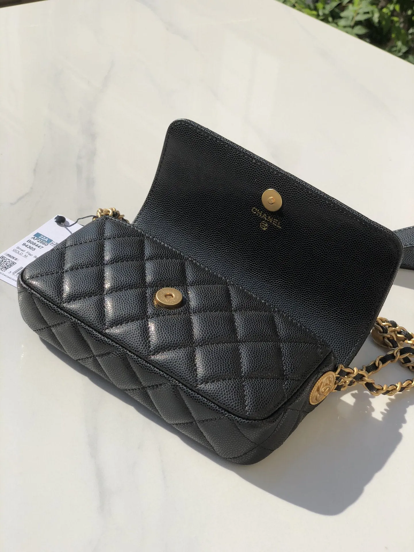 CHLSmall Flap Bags Gold Hardware Black For Women, Women&#8217;s Handbags, Shoulder Bags 7.5in/19.2cm