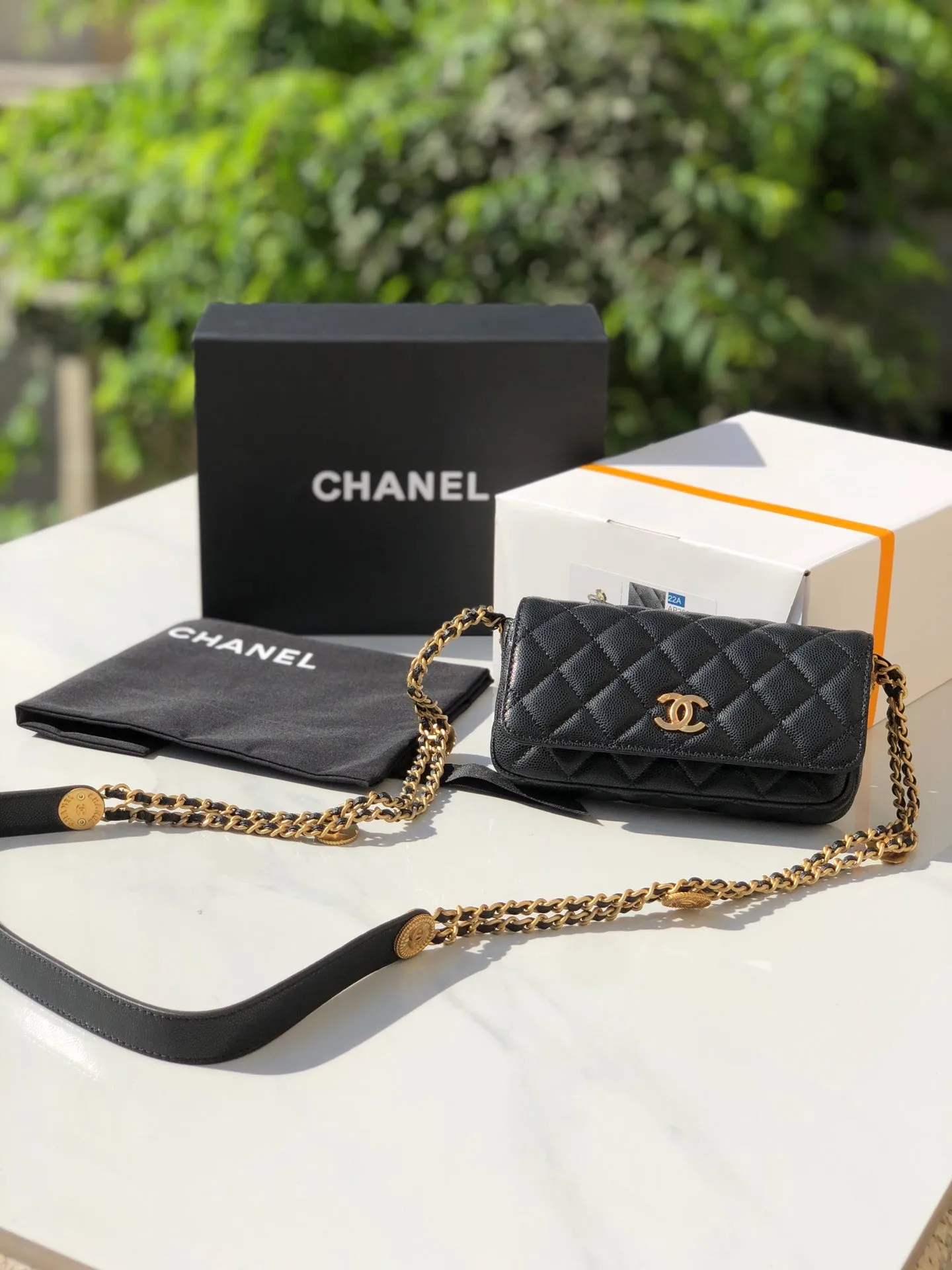 CHLSmall Flap Bags Gold Hardware Black For Women, Women&#8217;s Handbags, Shoulder Bags 7.5in/19.2cm