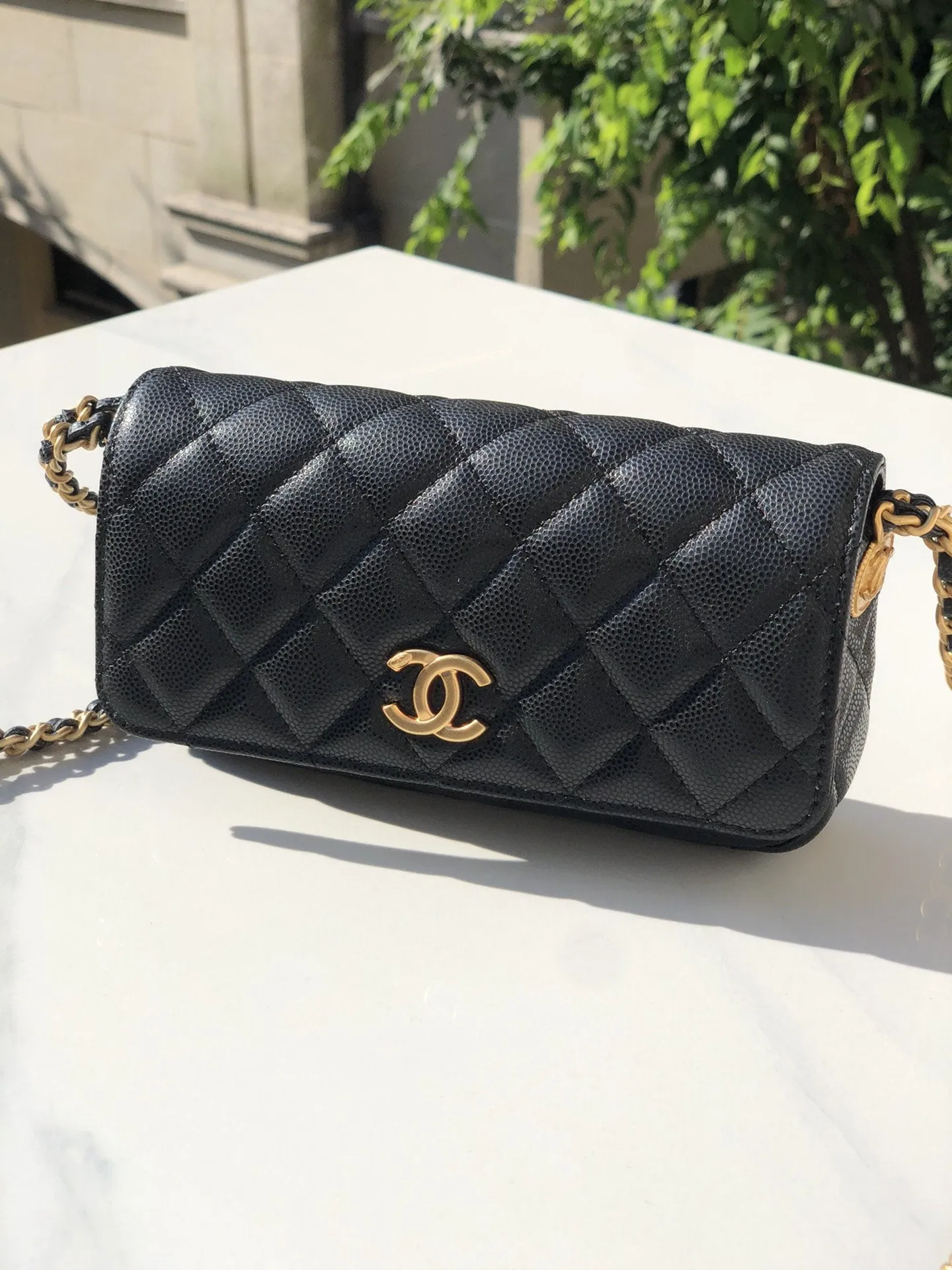 CHLSmall Flap Bags Gold Hardware Black For Women, Women&#8217;s Handbags, Shoulder Bags 7.5in/19.2cm