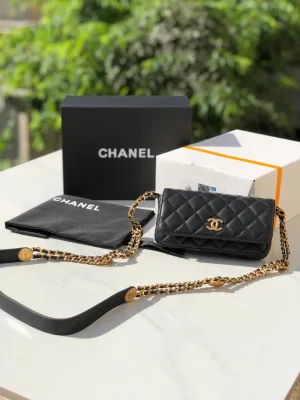 CHLSmall Flap Bags Gold Hardware Black For Women, Women&#8217;s Handbags, Shoulder Bags 7.5in/19.2cm