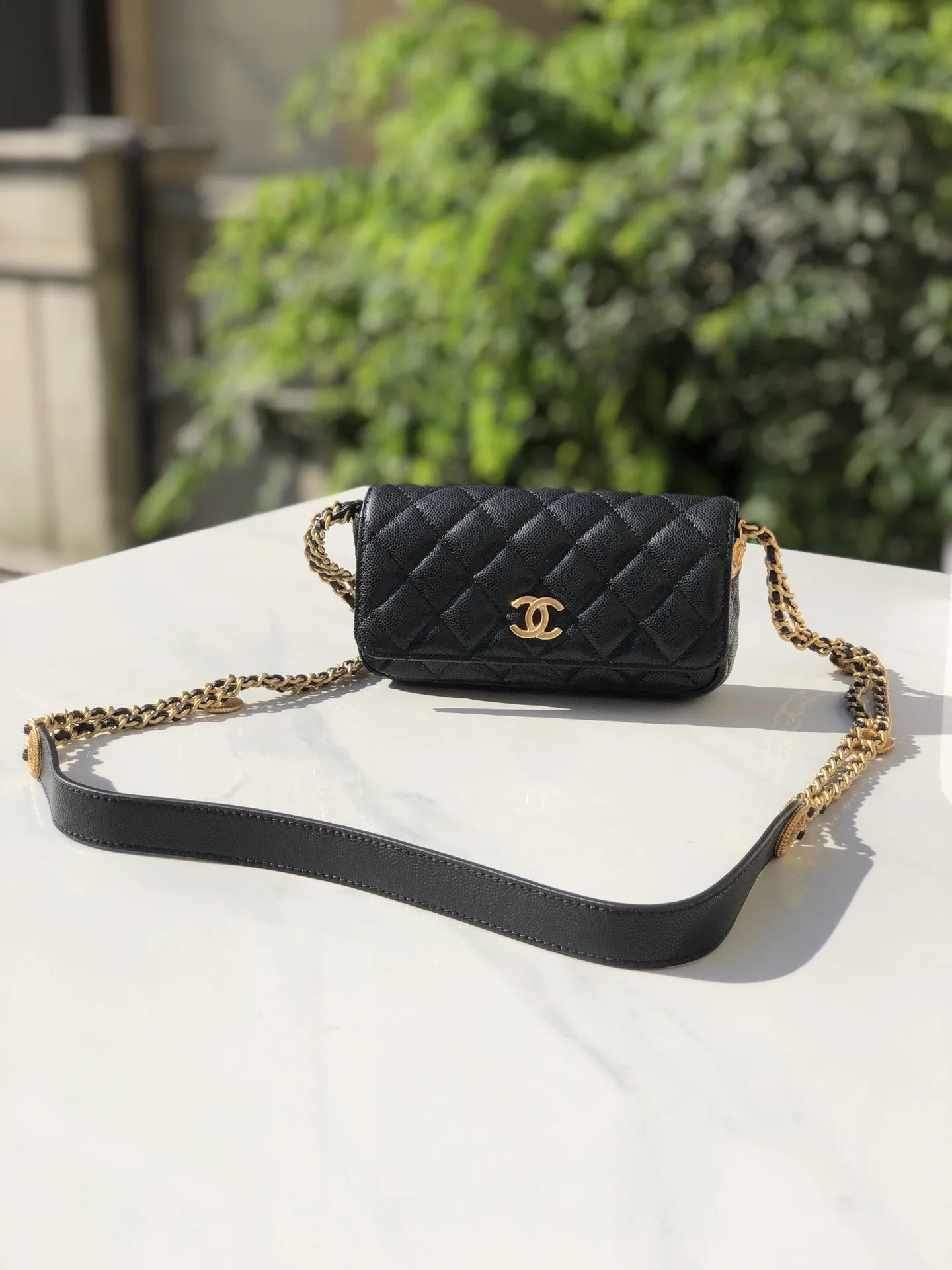 CHLSmall Flap Bags Gold Hardware Black For Women, Women&#8217;s Handbags, Shoulder Bags 7.5in/19.2cm
