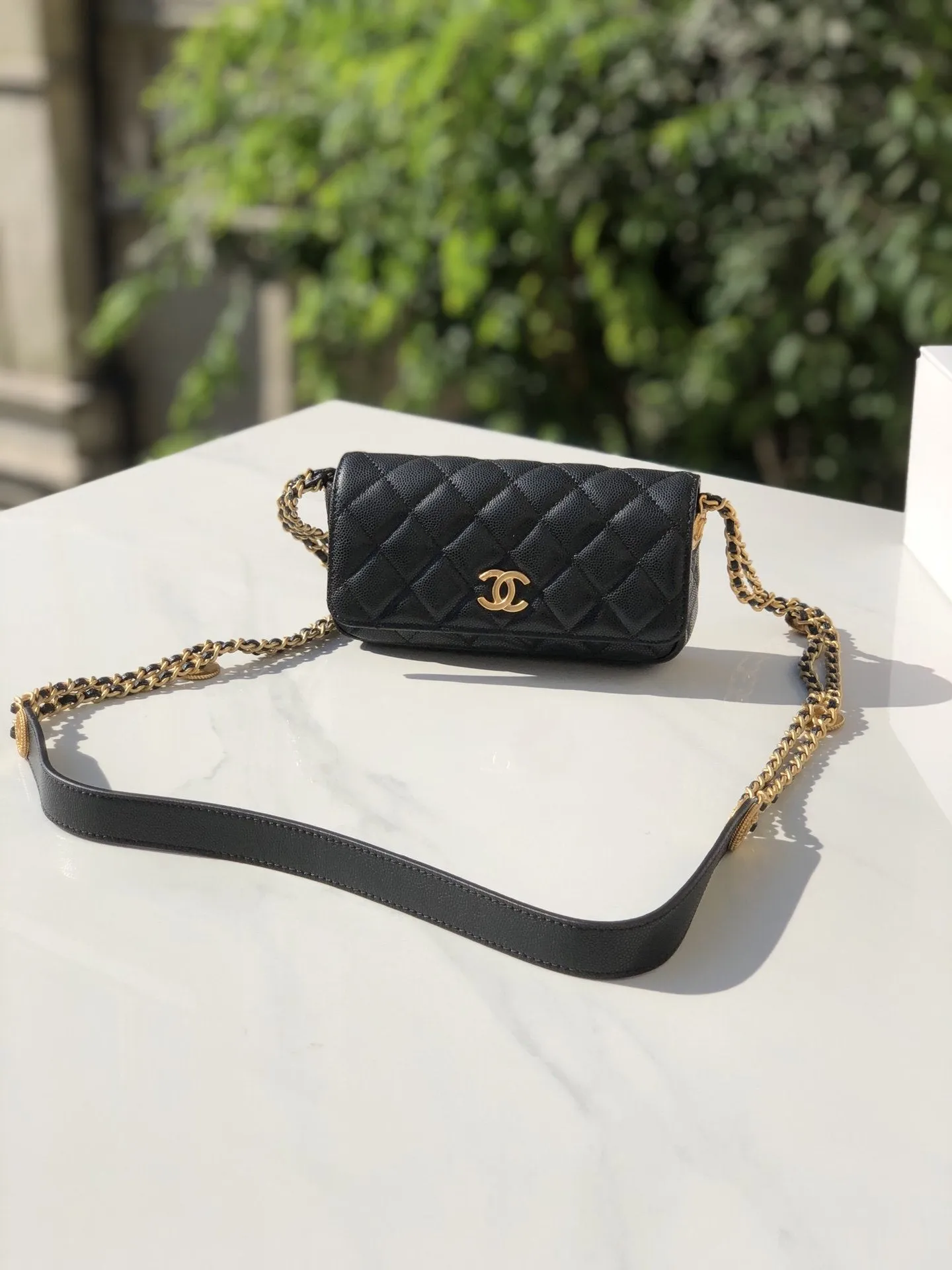CHLSmall Flap Bags Gold Hardware Black For Women, Women&#8217;s Handbags, Shoulder Bags 7.5in/19.2cm