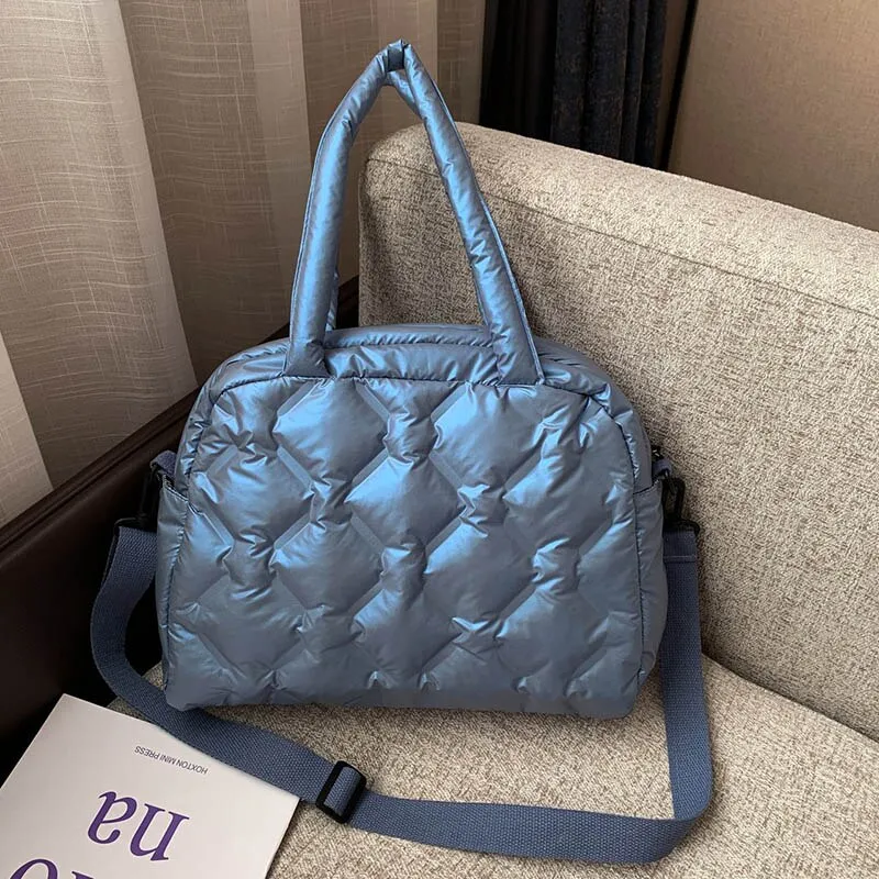 Christmas Gift Luxury Space Pad Ladies Pillow Bags Winter Fashion Handbags Shoulder Bags For Women Brand Designer Down Bag Female Crossbody Bag