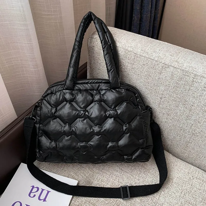 Christmas Gift Luxury Space Pad Ladies Pillow Bags Winter Fashion Handbags Shoulder Bags For Women Brand Designer Down Bag Female Crossbody Bag
