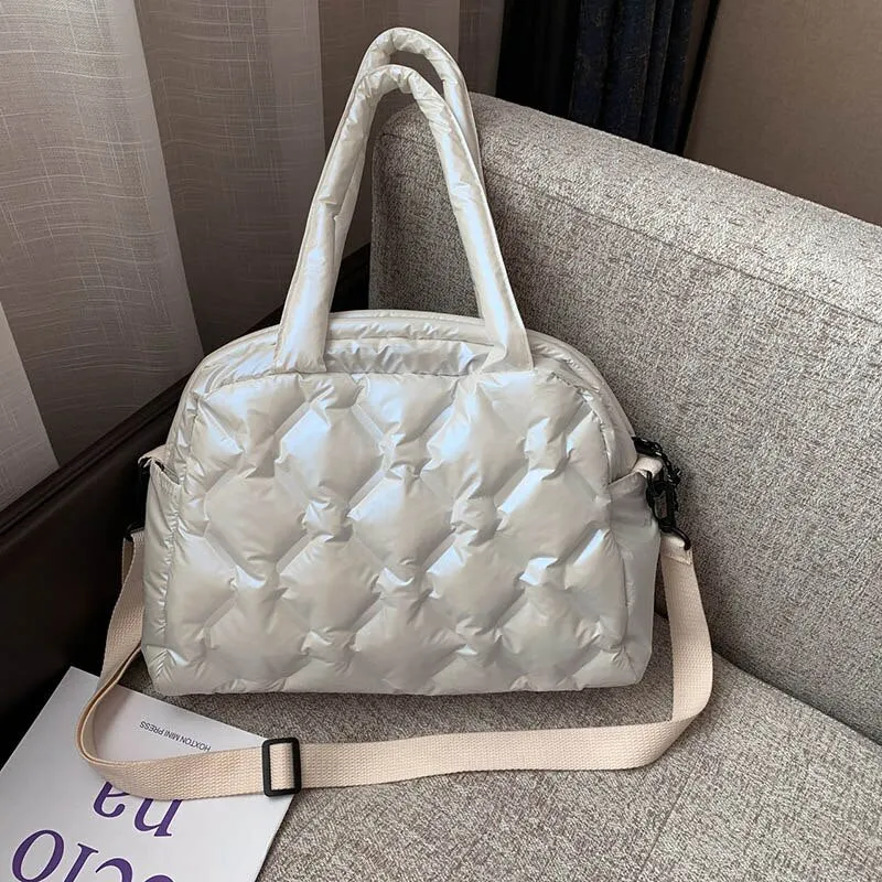 Christmas Gift Luxury Space Pad Ladies Pillow Bags Winter Fashion Handbags Shoulder Bags For Women Brand Designer Down Bag Female Crossbody Bag
