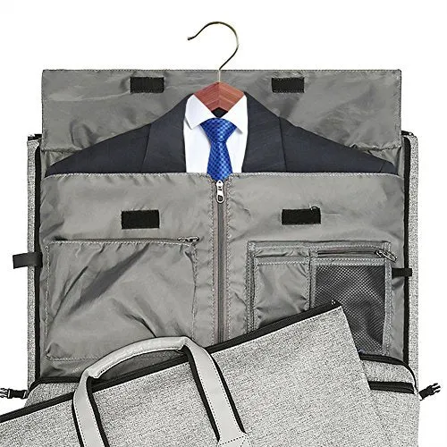 Convertible Garment Bag with Shoulder Strap, Modoker Carry on Garment Duffel Bag for Men Women - 2 in 1 Hanging Suitcase Suit Travel Bags