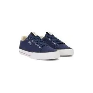 COTTON-CANVAS TRAINERS WITH SIGNATURE-STRIPE TRIM