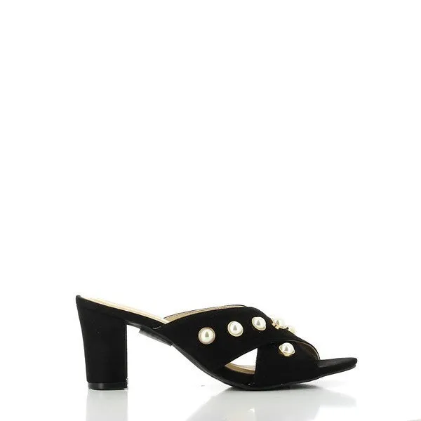 Dalessi Pearl Black Slides