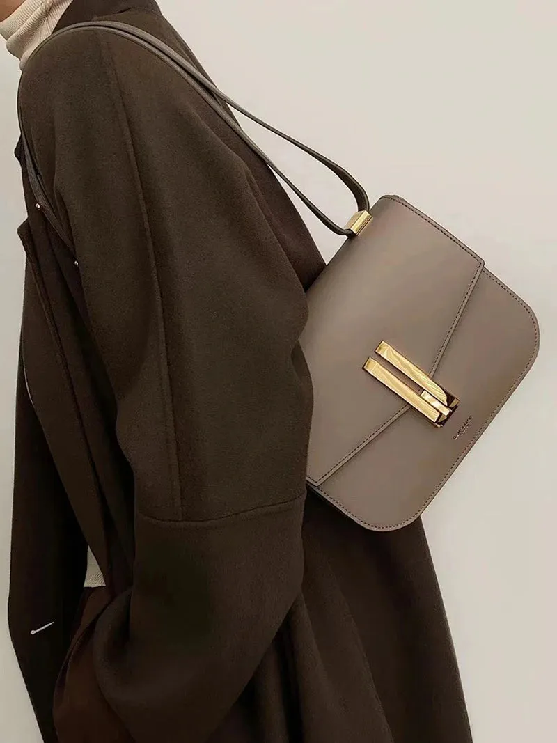 Designer Metal Clutch Genuine Leather Crossbody Bags