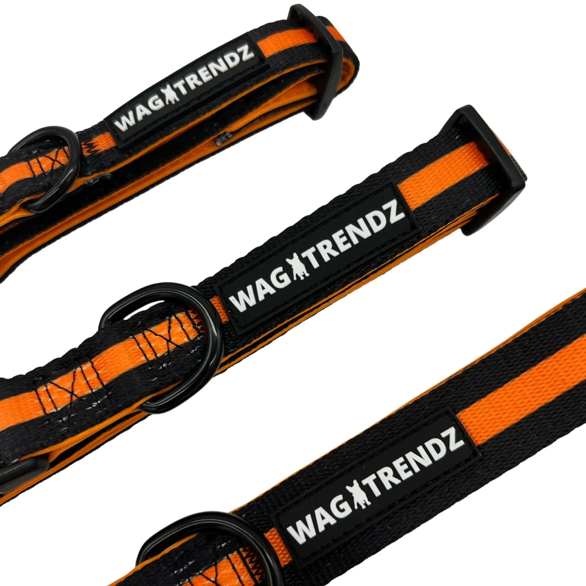Dog Collar, Harness and Leash Set | Camo Chic (SHēk) Orange