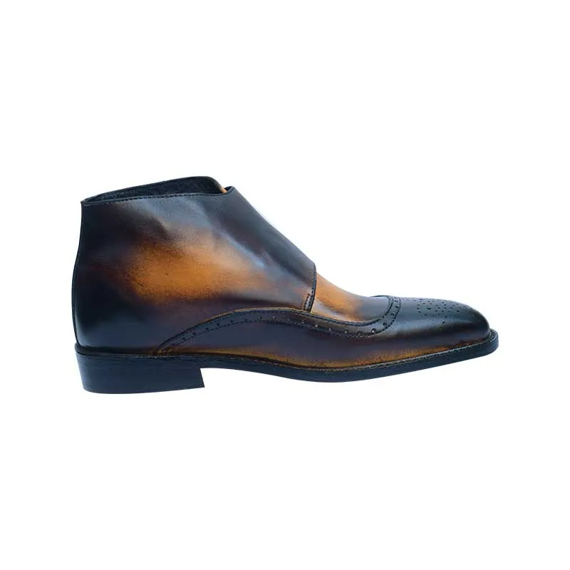 Double Buckle Long Boot with Patina Color