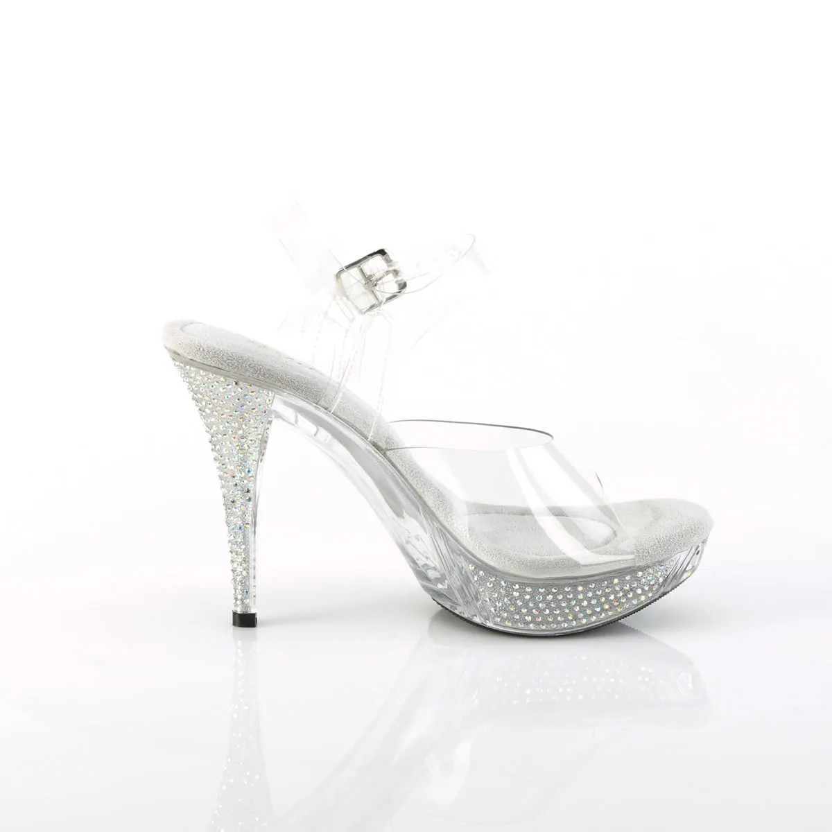 ELEGANT-408ABRS Posing Comp Sexy Clear Perspex Bling Shoes