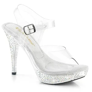 ELEGANT-408ABRS Posing Comp Sexy Clear Perspex Bling Shoes