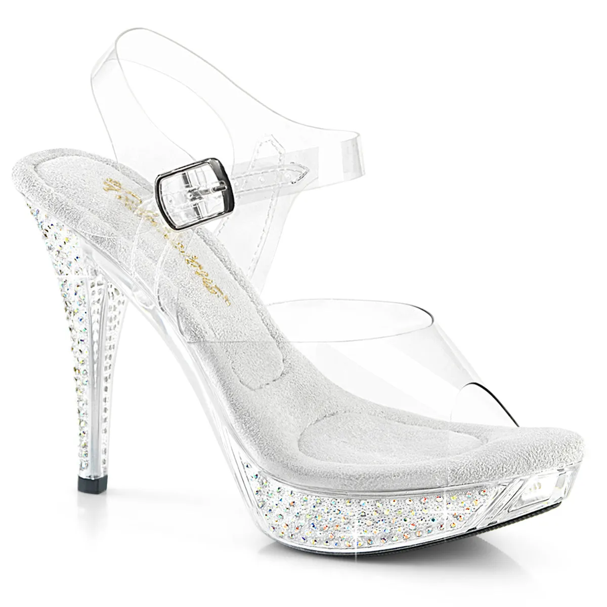ELEGANT-408ABRS Posing Comp Sexy Clear Perspex Bling Shoes