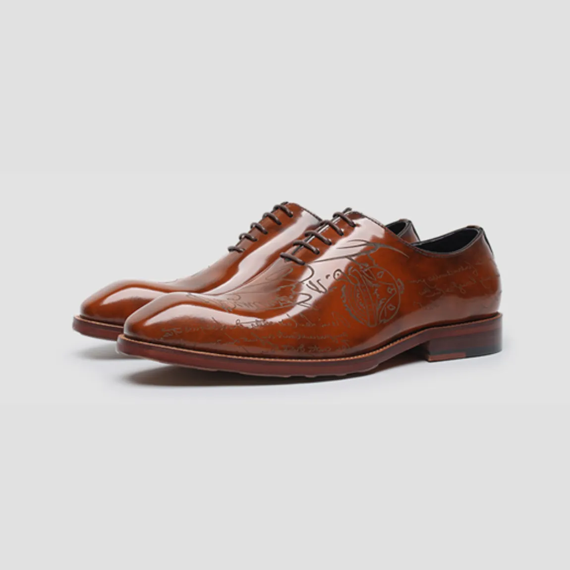 ElegantEpic Embossed Oxford Shoes – Black Leather Formal Oxford Shoes for Men