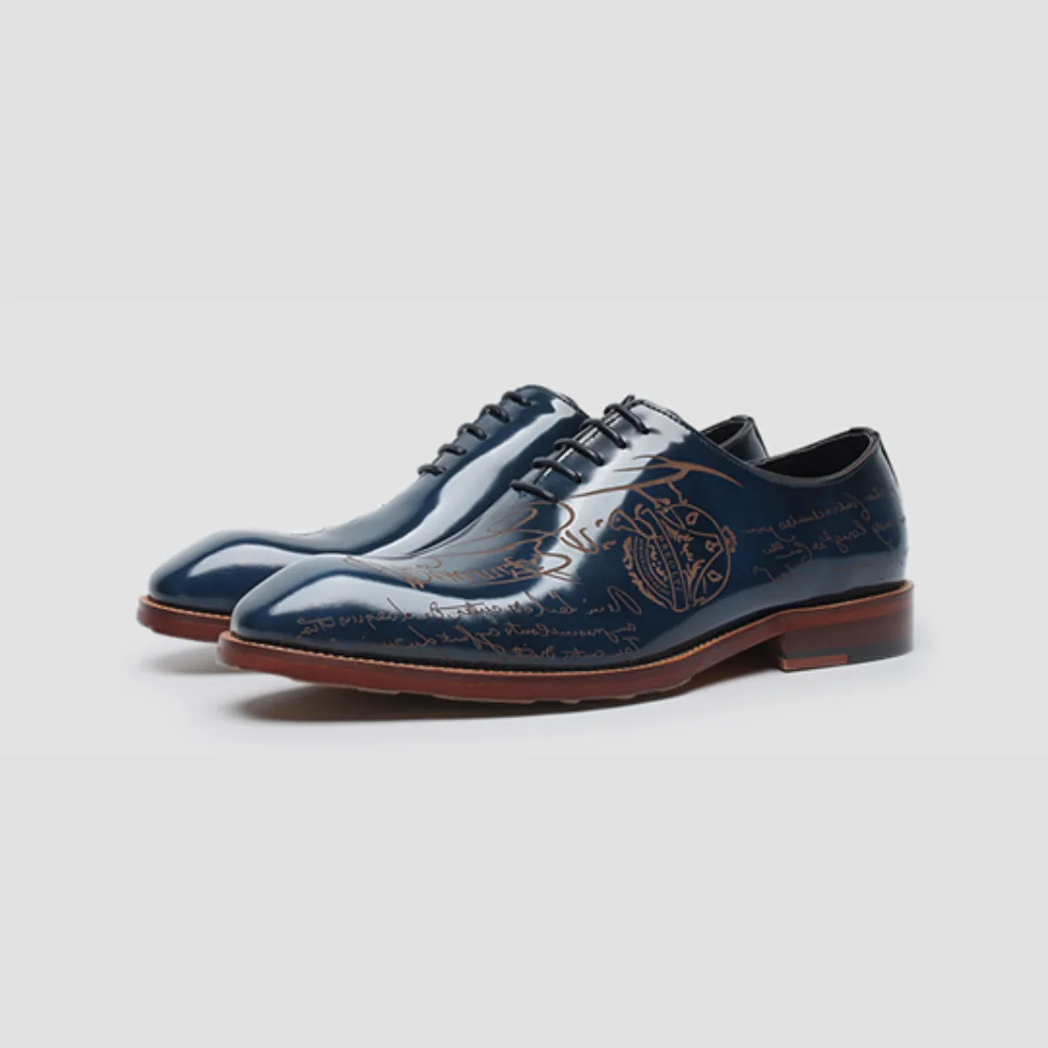 ElegantEpic Embossed Oxford Shoes – Black Leather Formal Oxford Shoes for Men