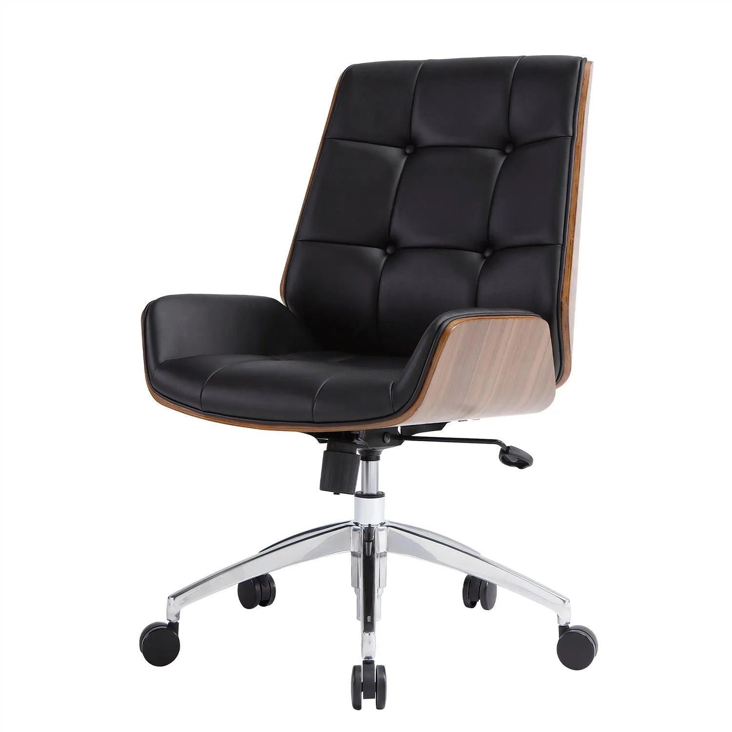 Executive Ergonomic Office Leather Chairs with Tilt and Height Adjustable, Black