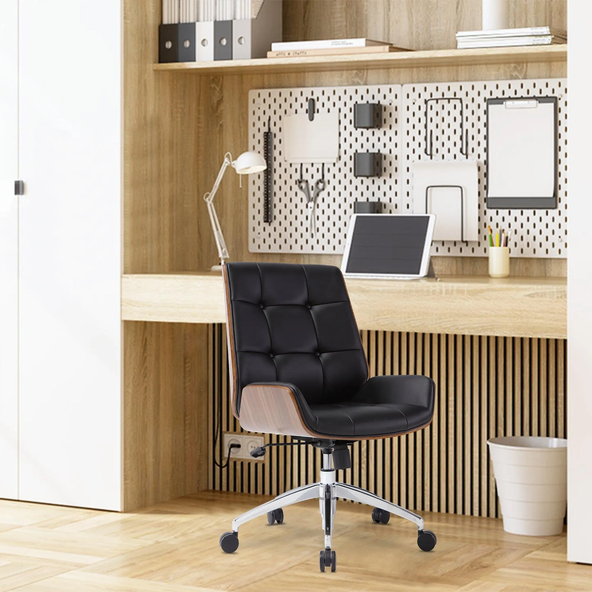 Executive Ergonomic Office Leather Chairs with Tilt and Height Adjustable, Black