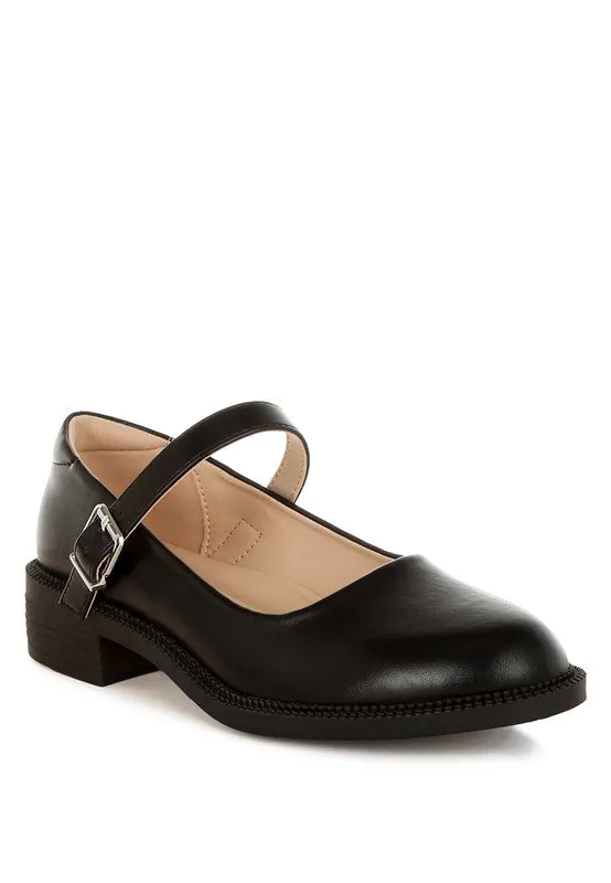 Faux Leather Mary Jane Shoes
