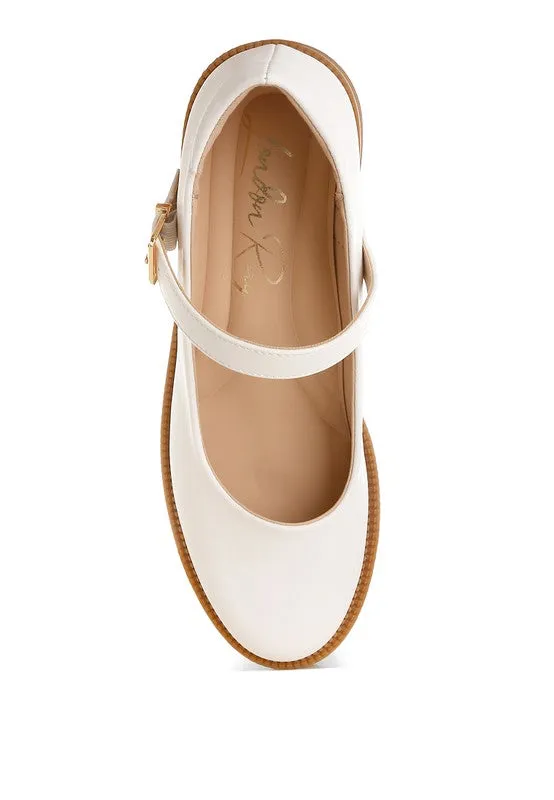 Faux Leather Mary Jane Shoes