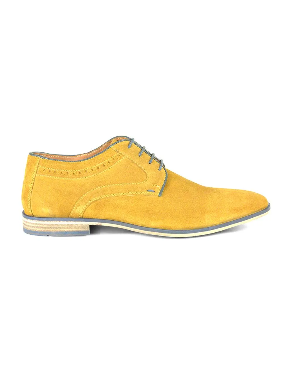 FRONT Mens Soft Round Carter Derby  Lace Up Shoes Tan UK 7 to UK 12