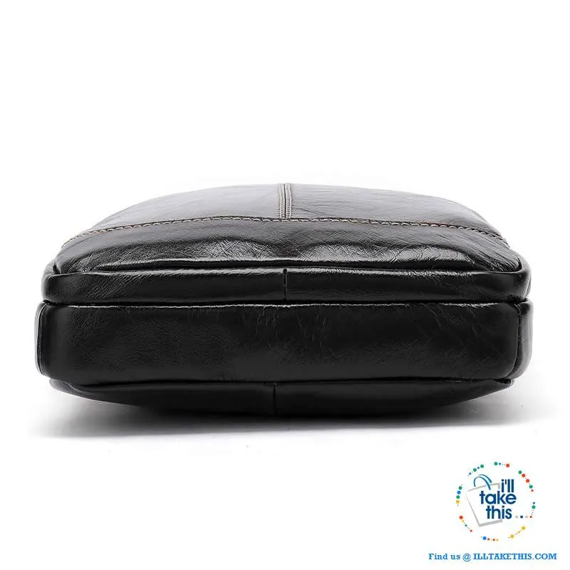 Genuine Leather Messenger bag/Man bag with enough room to take your iPad/Android Tablet