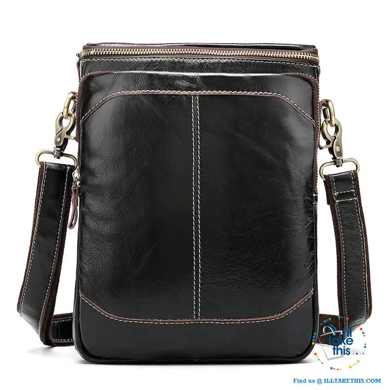 Genuine Leather Messenger bag/Man bag with enough room to take your iPad/Android Tablet