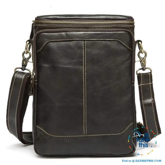 Genuine Leather Messenger bag/Man bag with enough room to take your iPad/Android Tablet