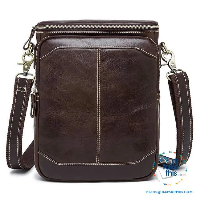 Genuine Leather Messenger bag/Man bag with enough room to take your iPad/Android Tablet