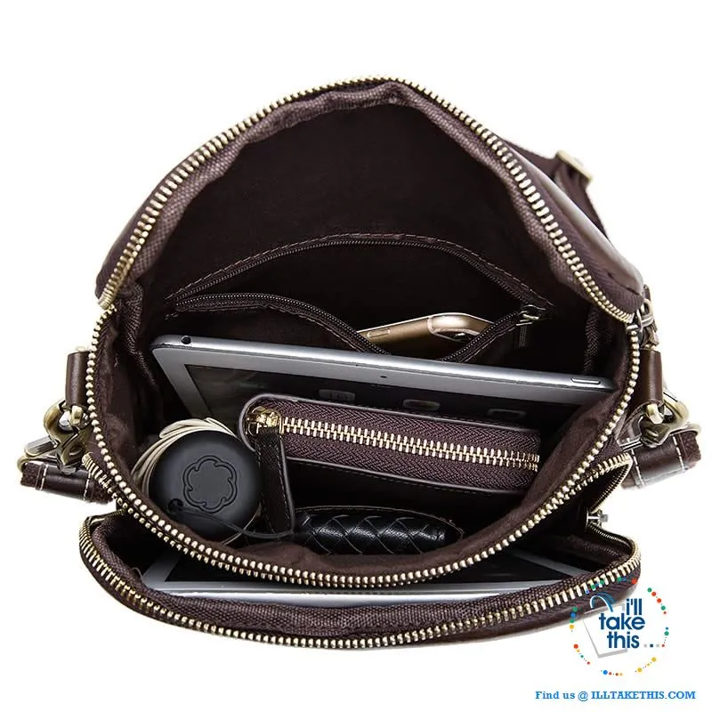 Genuine Leather Messenger bag/Man bag with enough room to take your iPad/Android Tablet